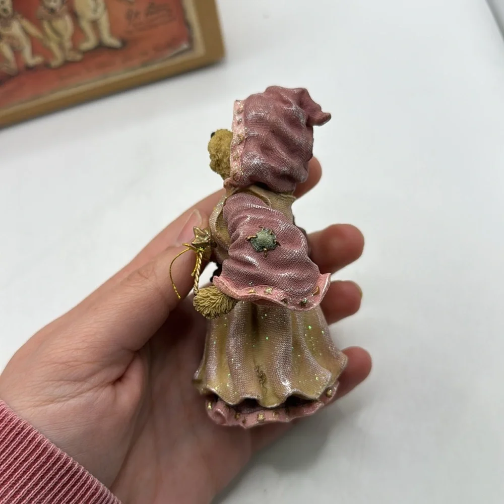 Vtg Shoe Box Bears Boyds Figurine Collectible Moveable Beary Godmother Decor